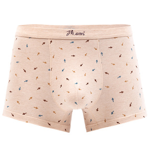 顶瓜瓜天然彩棉爸爸内裤男士平角裤印花U凸顶呱呱短裤加肥加大码