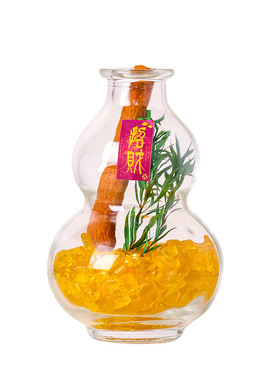天然水晶碎石葫芦瓶琉璃元宝招财摆件客厅玄关净化水晶摆件装饰品