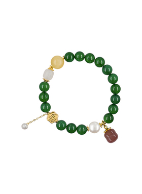 NININA招财转运天然绿玛瑙手链