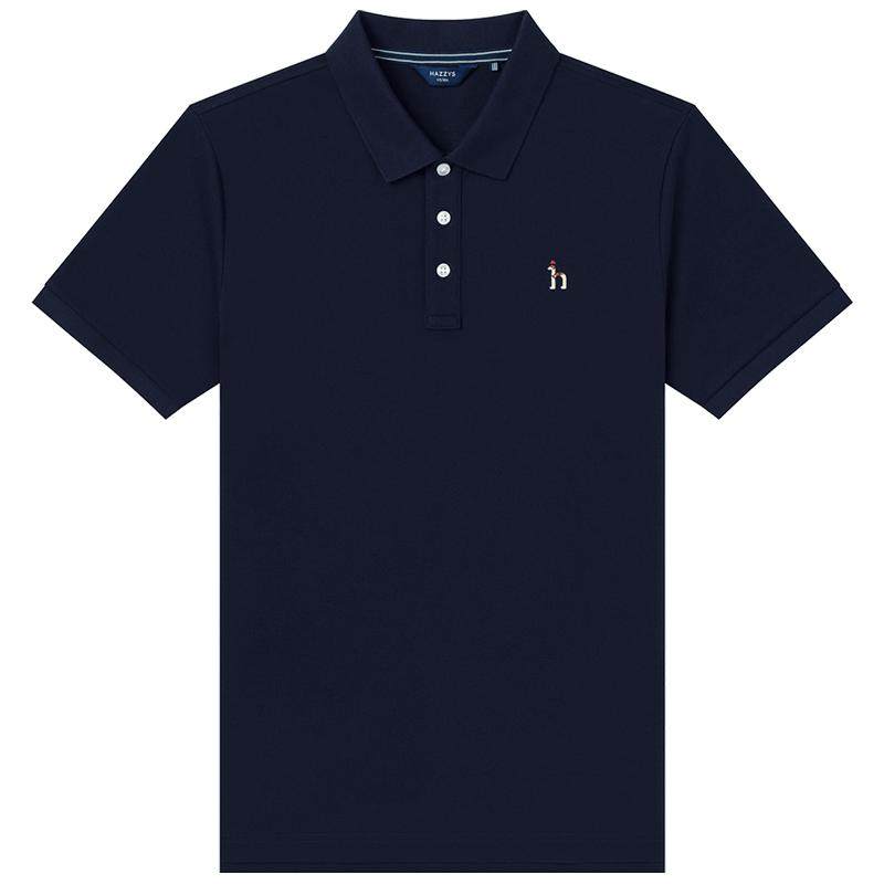 【凉感】Hazzys哈吉斯男经典商务休闲短袖翻领POLO衫夏季上衣T恤