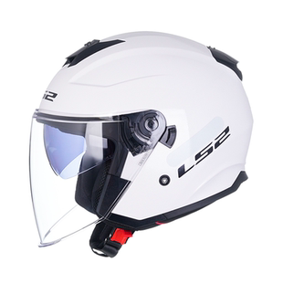 LS2半盔男四分之三头盔女摩托车电动车四季冬季3C认证双镜片OF626