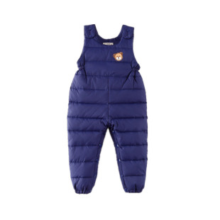 儿童羽绒背带裤加厚男女幼儿保暖护肚裤宝宝开裆裤冬男婴儿羽绒裤