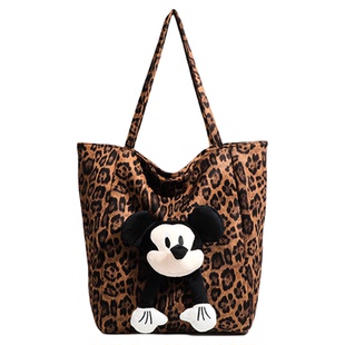 UR包包女秋冬复古豹纹托特包可爱米奇单肩包大容量腋下手提通勤包