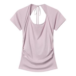 CryingCenter凉感兰精莫代尔绑带后背镂空收腰上衣休闲攀岩训练服