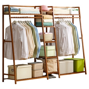 挂衣架卧室落地衣帽架简易家用衣服置物架子晾衣架室内房间小衣柜