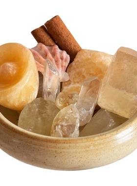 cooco万物有灵 天然水晶原石招财无火香薰扩香石室内装饰玄关摆件