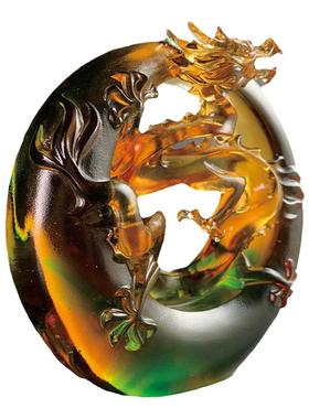 龙琉璃摆件办公室开业乔迁礼品