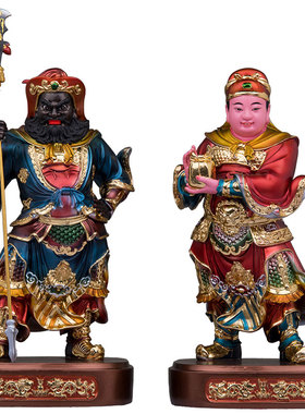 树脂祝福周仓关平神像摆件