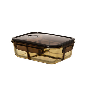 禧天龙玻璃保鲜盒高硼硅耐热微波炉加厚密封分隔食物水果玻璃饭盒