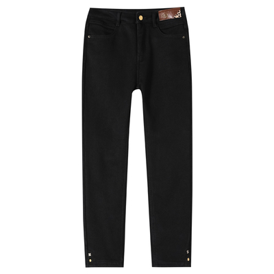 品牌直筒烟管裤冬季高腰牛仔裤子