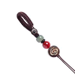 朱砂汽车钥匙挂绳手工编织包包编绳半成品挂绳玉石玉坠平安扣挂绳