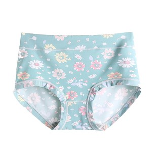 冰丝内裤女夏季棉裆抗菌丝滑柔软性感印花中腰女士韩版卡通三角裤