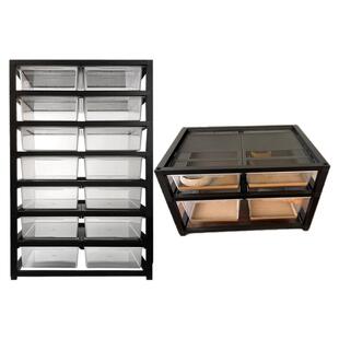 爬柜抽屉宠物蛇豹纹肥尾r属守宫铝合金饲养架子爬宠虫防逃桌面柜