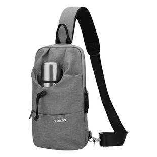 单肩包男款斜挎包女胸包水杯位水壶包骑行背包旅游男生小挎包潮流