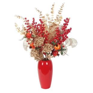 银柳专用花瓶干花鲜花冬青年宵花仿陶瓷塑料大花瓶客厅插花摆件