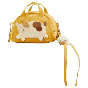 HIKOSEN CARA卡拉猫贝壳包日系少女粉色帆布手拎包单肩包斜挎包