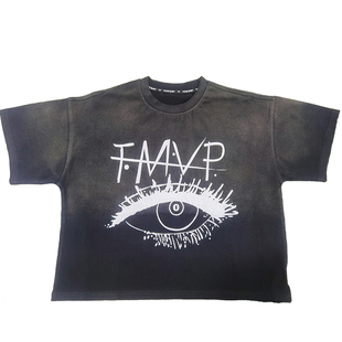 儿童夏季大童潮亲子装美式高街复古上衣男女童街舞吊染棉短袖T恤