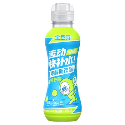 金豆芽儿童电解质水330ml*12瓶青柠味运动健身补水健康饮品补水啦