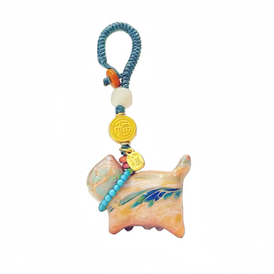 杭州灵隐才才猫咪大漆多彩可爱猫咪钥匙扣包挂件装饰吊坠招财平安