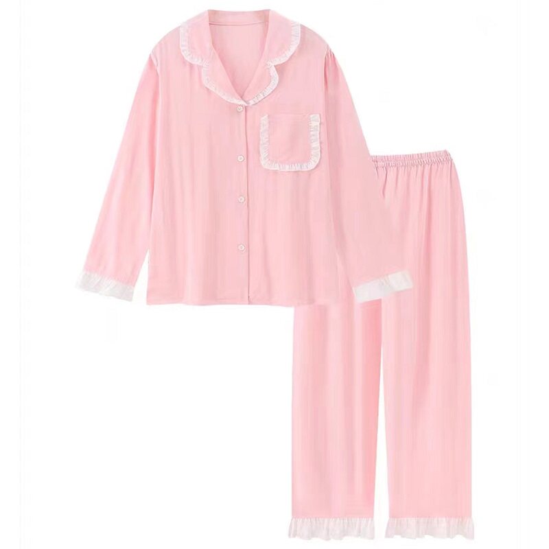 桃蜜糖女士缎面春秋家居服