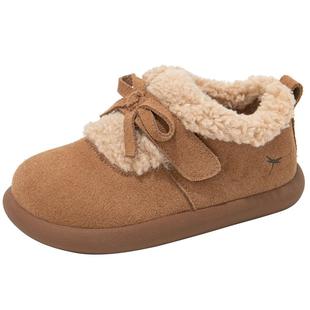 红蜻蜓女童鞋子儿童雪地靴勃肯棉鞋加绒2026新款冬季大童女孩豆豆