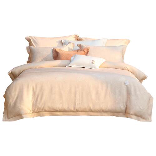 水星家纺60S长绒棉抑菌四件套高端轻奢贡缎法式套件床单被套