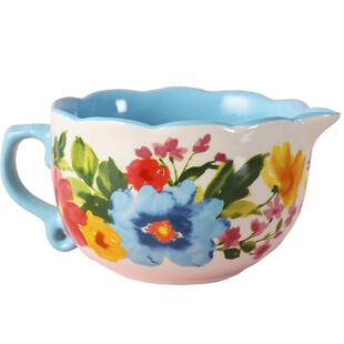 出口美单先锋女人烘焙量勺陶瓷量杯量碗四件套面粉量碗1/2cup田园