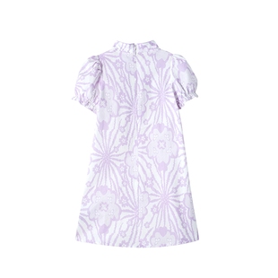 ask女童连衣裙2025夏薄款新品中大童印花纯棉复古旗袍裙