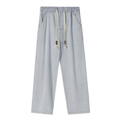 回力加绒牛仔裤男直筒九分休闲裤