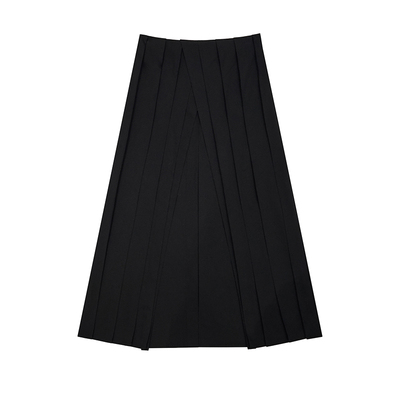 LUCENCY 25AW 高级感百褶裙 西装面料不对称长款通勤显瘦半身裙