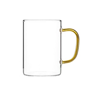 简约高硼硅带把手耐热玻璃杯可微波炉家用客厅水杯子耐高温绿茶杯