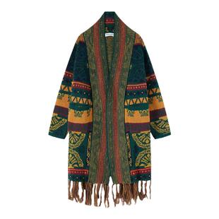 秋冬云南大理西藏新疆旅游拍照穿搭波西米亚民族风复古毛衣外套女