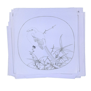 工笔画白描底稿画稿宋人小品花鸟宣纸绢布线稿合集简沥郦手工提线