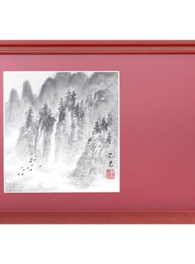 若奈东方美学！贵气朱砂水墨挂画
