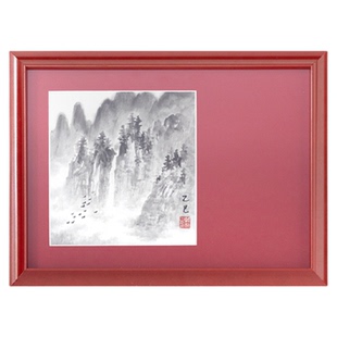 若奈 东方美学！贵气朱砂水墨 手绘山河艺术挂画文华东方灵感客厅