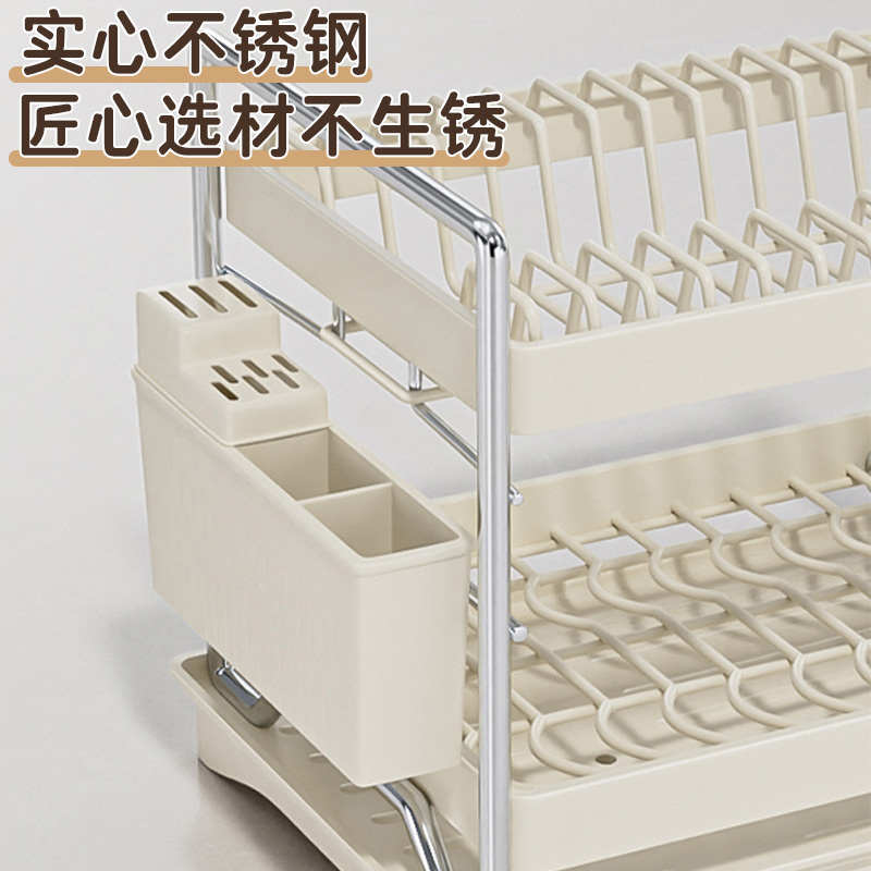 不锈钢碗碟收纳架厨房置物架2024新款沥水晾台面碗架碗筷盘置物篮