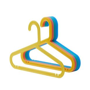 宜家巴吉思儿童晾衣架婴儿宝宝衣挂防滑塑料衣撑彩色8件国内代购