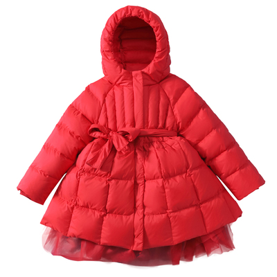 雅鹿中长款加厚女童洋气羽绒服