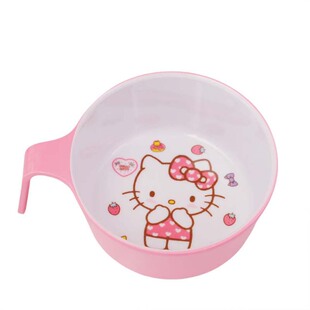 新款kt 猫可爱把手碗儿童防摔防烫吃饭碗宝宝碗全套碗勺盘食品级