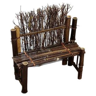 复古竹编竹篱笆茶台园艺装饰小屏风摆件古风拍照道具怀旧装饰竹排