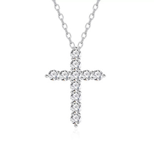 BM同款纯银十字架项链镶满钻女高级气质百搭锁骨链送闺蜜生日礼物