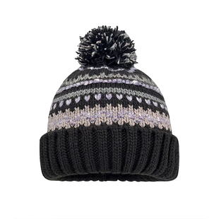 费尔岛风复古提花毛球针织帽女秋冬季软糯保暖防寒百搭毛线包头帽