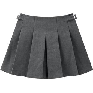 【商场同款】乐町学院风百褶裙冬季新款扣袢设计短裙C2GEE4337
