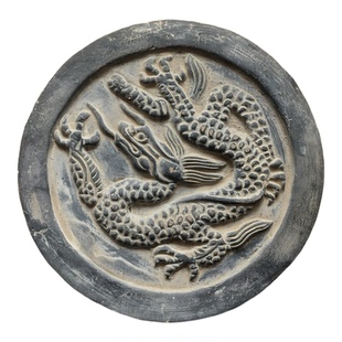 仿古蟠龙瓦当拓片模具拓印研学教具古玩非遗传拓素材收藏古建装饰