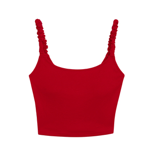 NEVA HU黑色性感辣妹露背带胸垫吊带背心女夏设计感无袖短款上衣