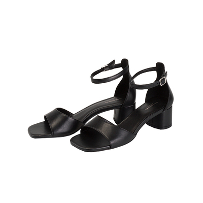 VagabondPIPER牛皮露趾粗跟凉鞋