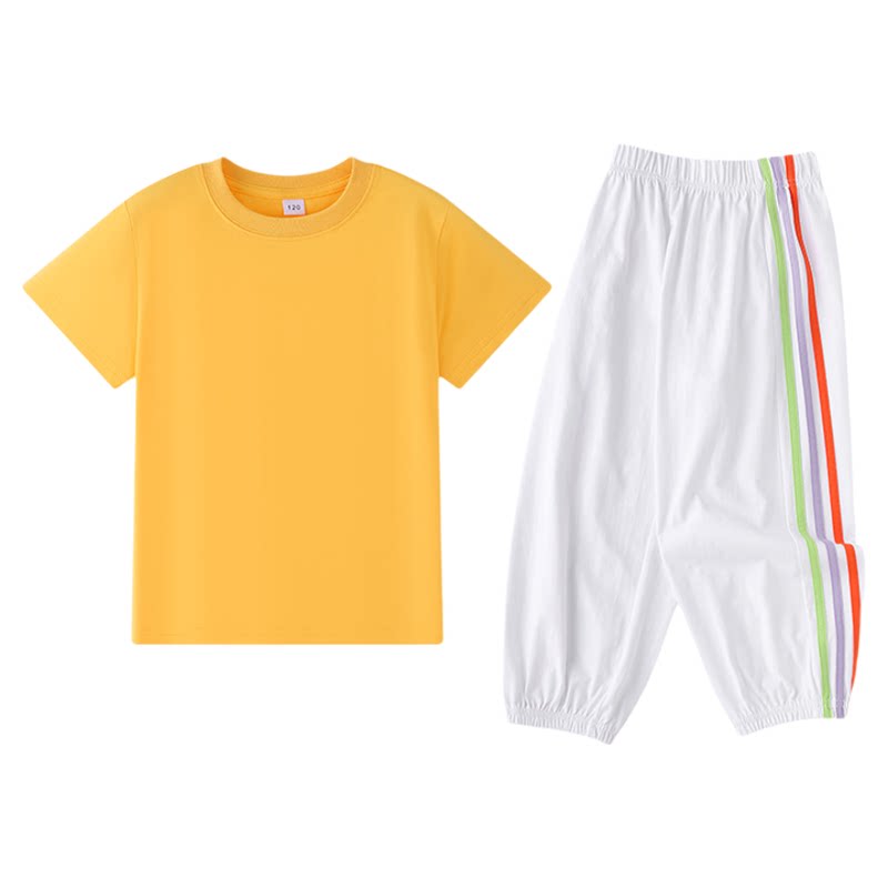运动会幼儿园纯棉糖果色演出服