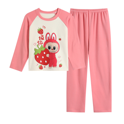 女童睡衣秋冬季德绒保暖套装