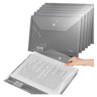 广博文件袋透明塑料a4加厚100个按扣资料袋办公学生用档案袋透明pp防水收纳袋