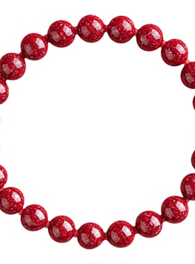 藏尚天然原矿朱砂手串高透光